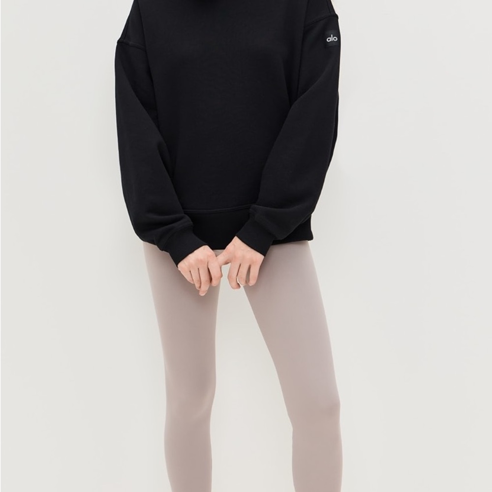 ALO Yoga Hazy Mock Neck Pullover Black Women’s Small NWT NEW $138 - Picture 4 of 10